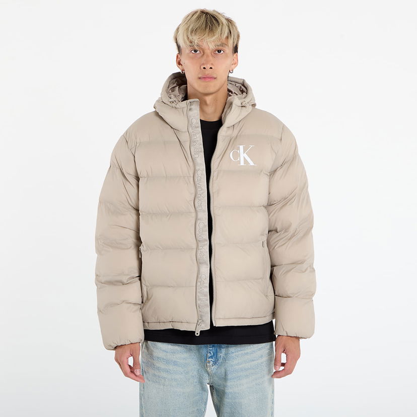 Pufferjacka CALVIN KLEIN Calvin Klein Jeans Ls Nylon Monogram Puffer Jacket Beige | LV04RD528G RAK