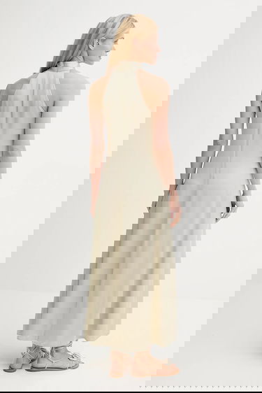 Klä Samsoe Samsoe Samsoe Samsoe SANETTLE Maxi Halter Dress Beige | F25200104, 2
