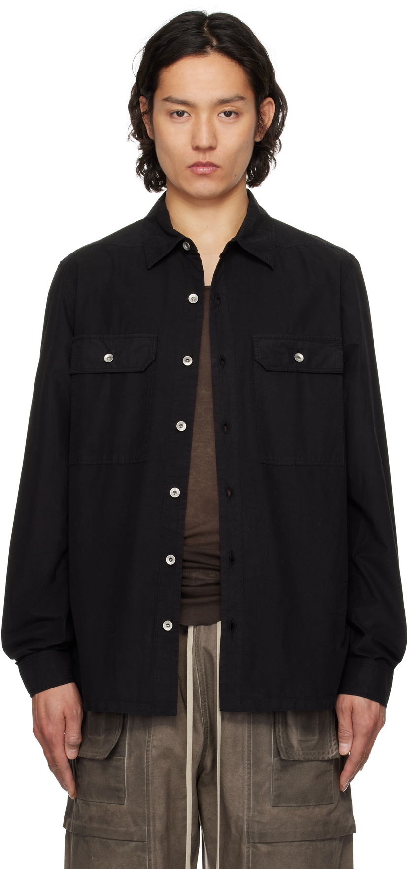 Skjorta Rick Owens Rick Owens DRKSHDW Hollywood Overshirt Svart | DU01E3296 P