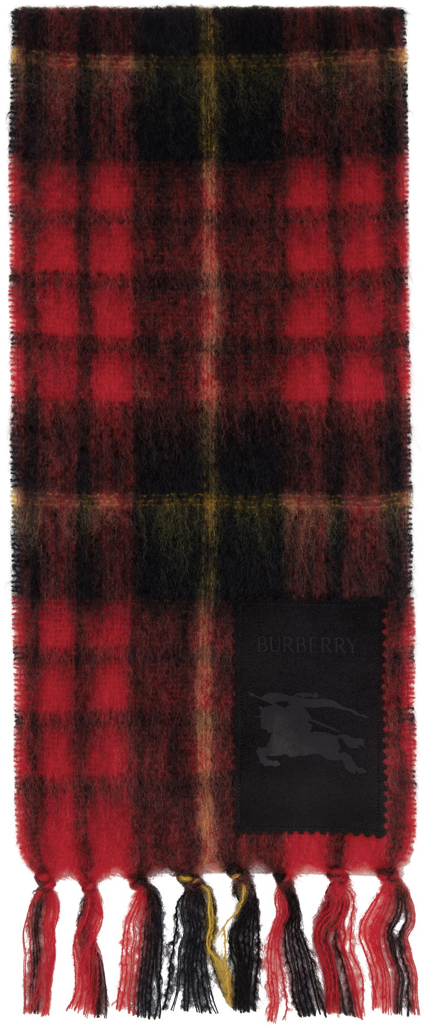 Halsduk Burberry Burberry Check Mohair and Wool Scarf Röd | 8114096