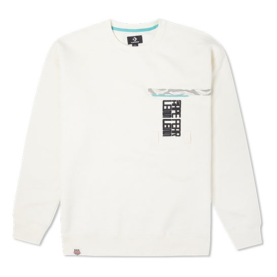 Sweater Converse New Year Series Fleece Lined Pocket Sweatshirt Vit | 10024156-A01