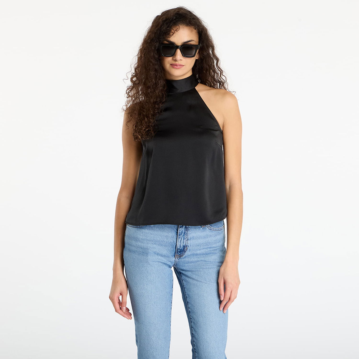 Linne Samsoe Samsoe Satin Halter Neck Top Sarheos Svart | F25400155_CLR000021, 0