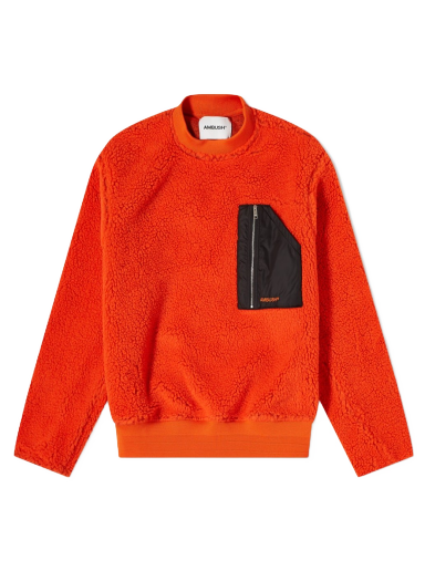 Sweater Ambush Pocket Polar Fleece Crewneck Röd | BMEA013F21FAB0012222