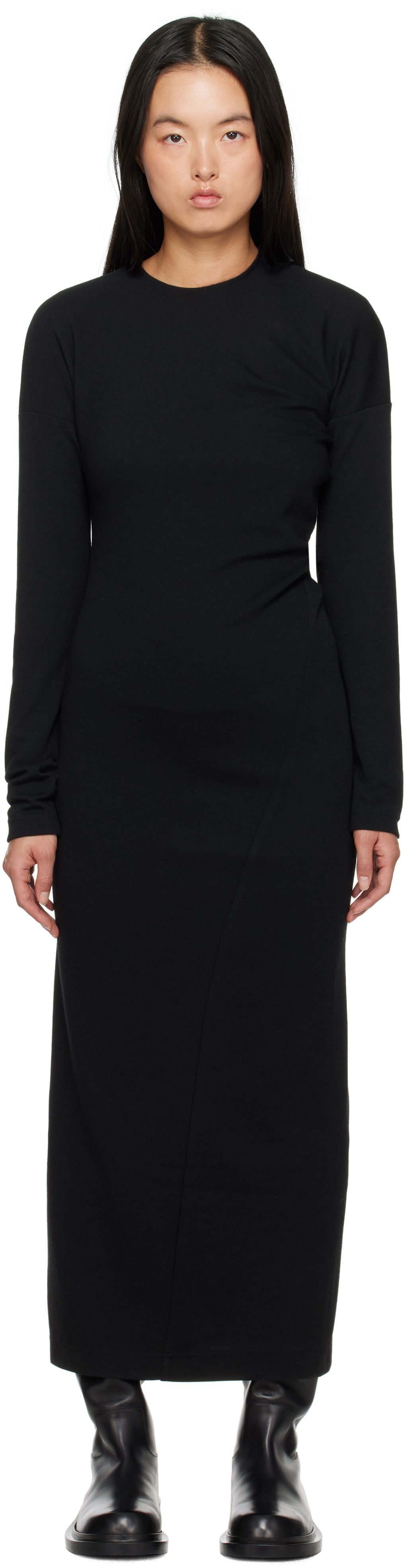 Klä TOTEME TOTEME Women's Twisted Jersey Midi Dress Svart | 244-WRD824-FB0294, 0