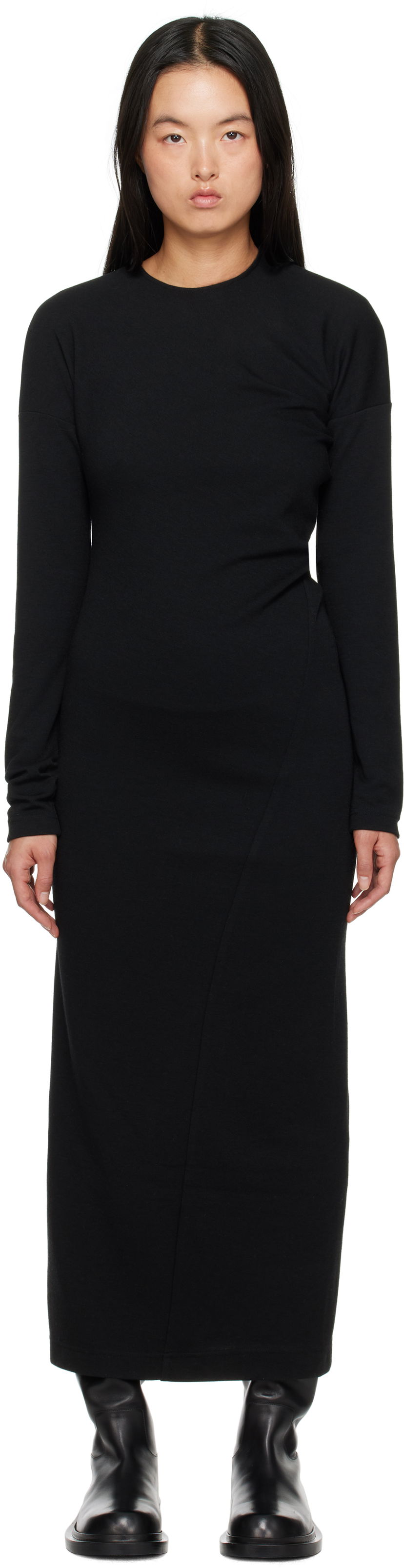 Klä TOTEME TOTEME Women's Twisted Jersey Midi Dress Svart | 244-WRD824-FB0294