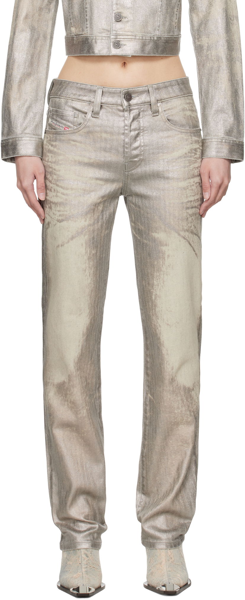 Jeans Diesel Metallic Straight Jeans Metallisk | A14797 0CBCZ