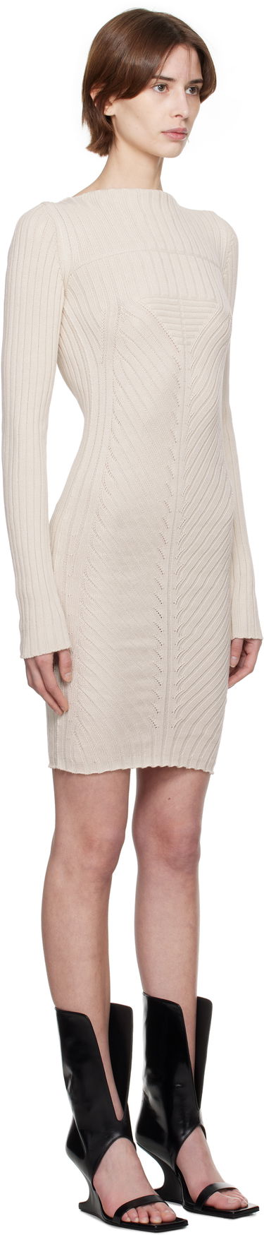 Klä Rick Owens Rick Owens Hollywood Knit Mini Dress Beige | RP01E7651 KEC, 1