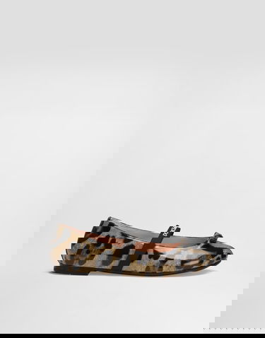 Sneakers och skor Dolce & Gabbana Dolce & Gabbana Printed Shiny Calfskin Ballet Flats Brun | D11294AM568HA93M, 0