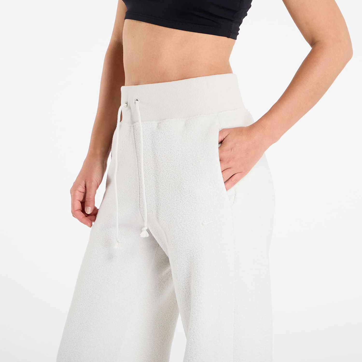 Träningsbyxor Nike Sportswear Phoenix Plush High-Waisted Wide-Leg Cozy Fleece Pants S Beige | FN3622-072, 1