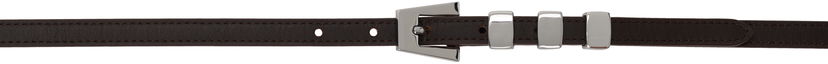 Bälten BY FAR Nappa Leather Belt With Triangular Buckle Brun | MWTST003CL013BR023PL