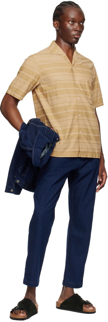 Skjorta Universal Works Universal Works Minari Striped Shirt Beige | P3064, 3