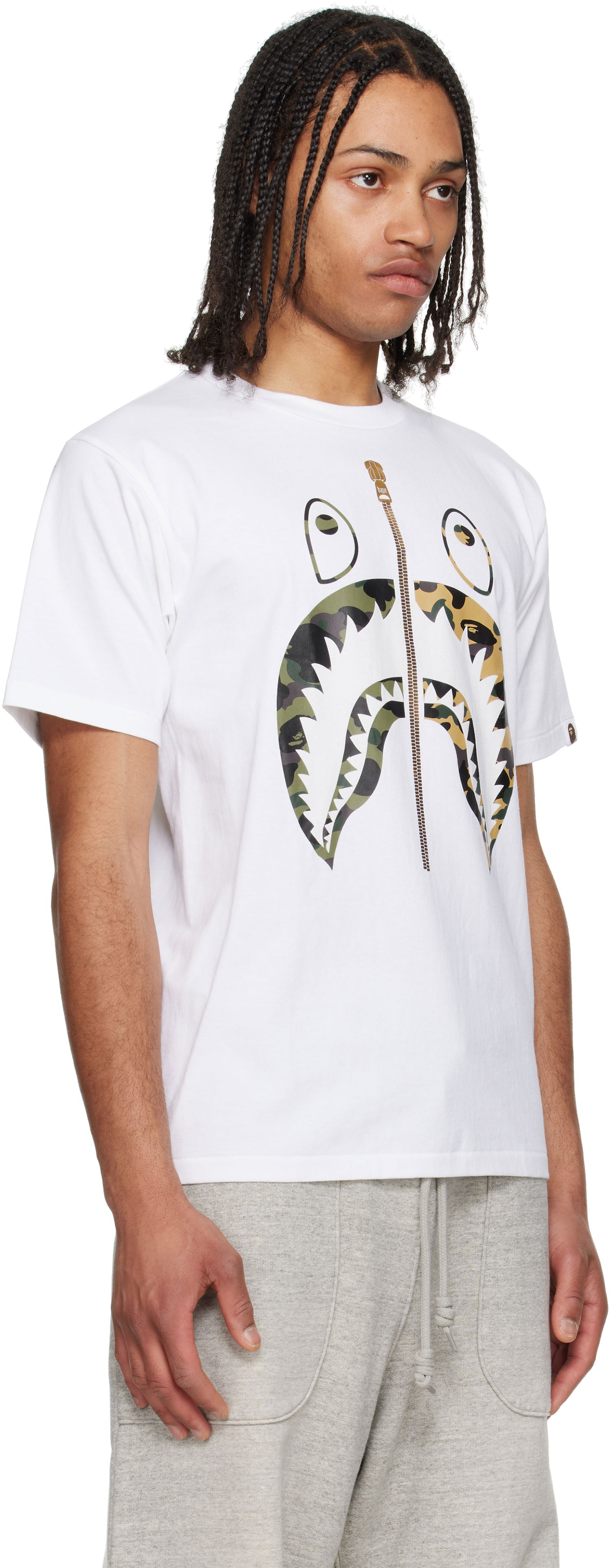 T-shirt BAPE A Bathing Ape 1st Camo Separate Shark Graphic T-Shirt Vit | 001TEL301018M, 1