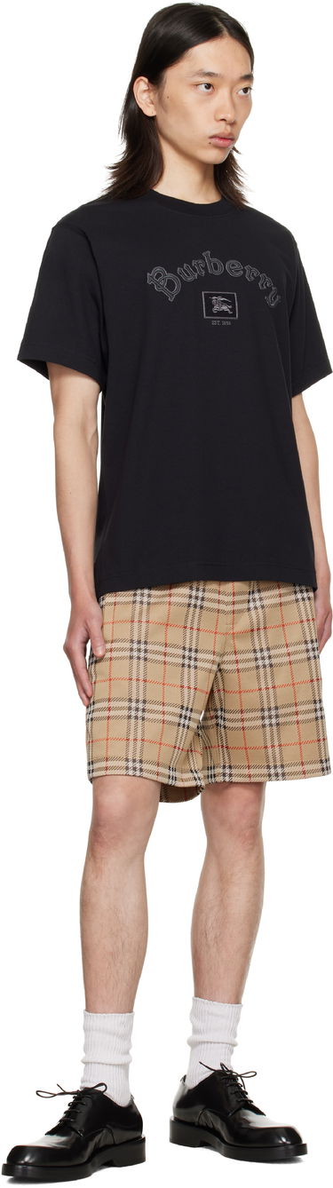 T-shirt Burberry Burberry Gothic Logo Cotton T-Shirt Svart | 8116061, 3