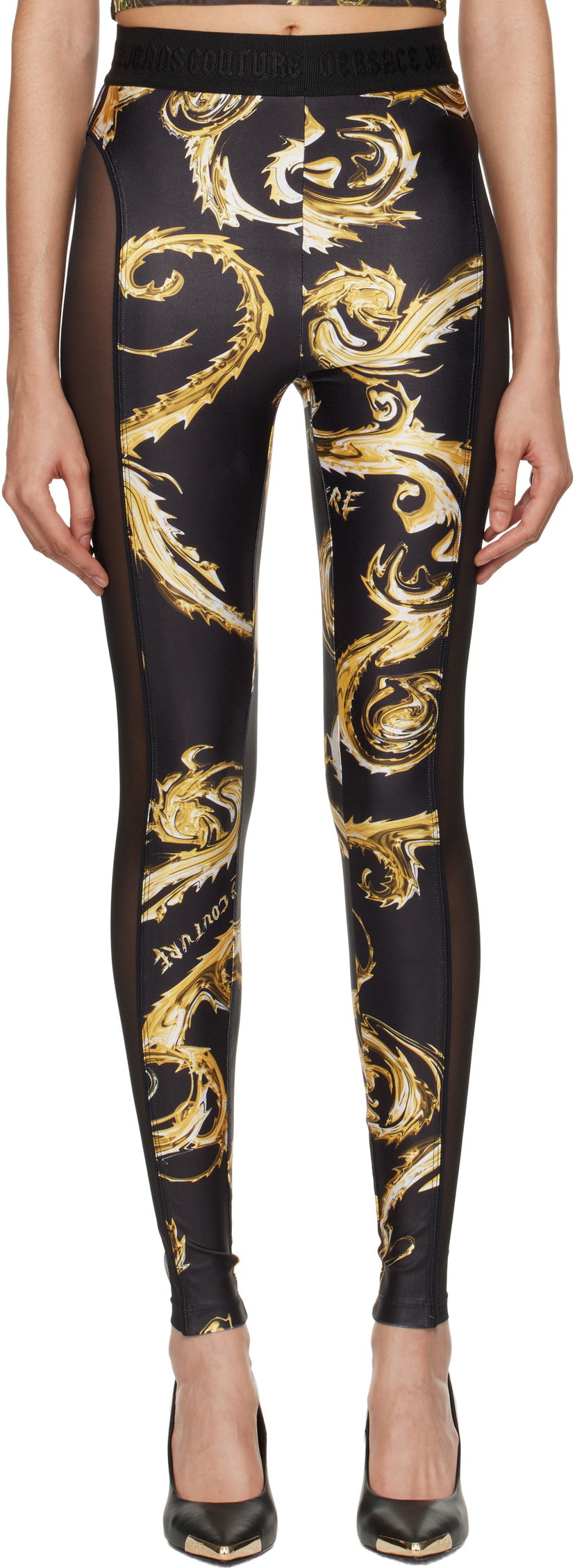 Damasker Versace Couture Mesh Paneled Leggings Svart | E77HAC103_EJS360