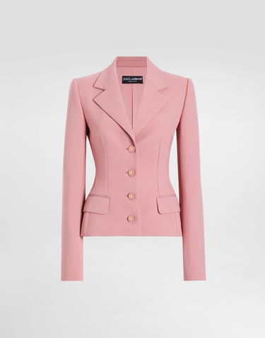 Jacka Dolce & Gabbana Dolce & Gabbana Single-Breasted Wool Crepe Dolce Jacket Rosa | F27DSTFU2L8F0473, 0