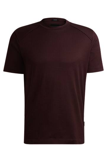 T-shirt BOSS Regular-Fit Ripstop T-Shirt Bourgogne | 50520208, 0