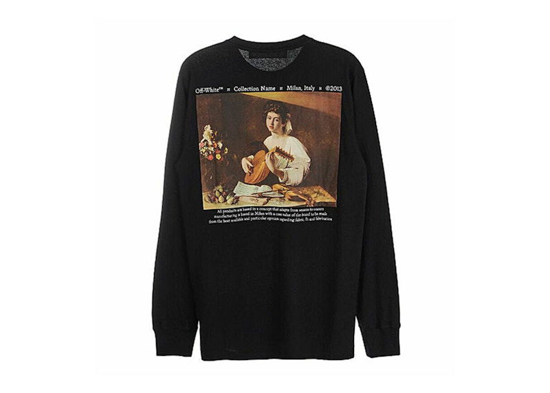 T-shirt Off-White Caravaggio Lute L/S T-Shirt Black/Multi Svart | OMAB001F21JER0031084