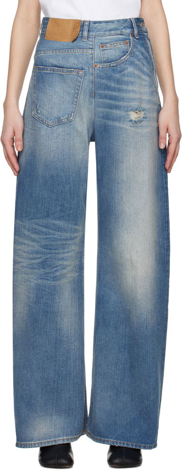 Jeans Maison Margiela MM6 Maison Margiela Twist Wide Leg Jeans Blå | S52LA0243 M30016, 0