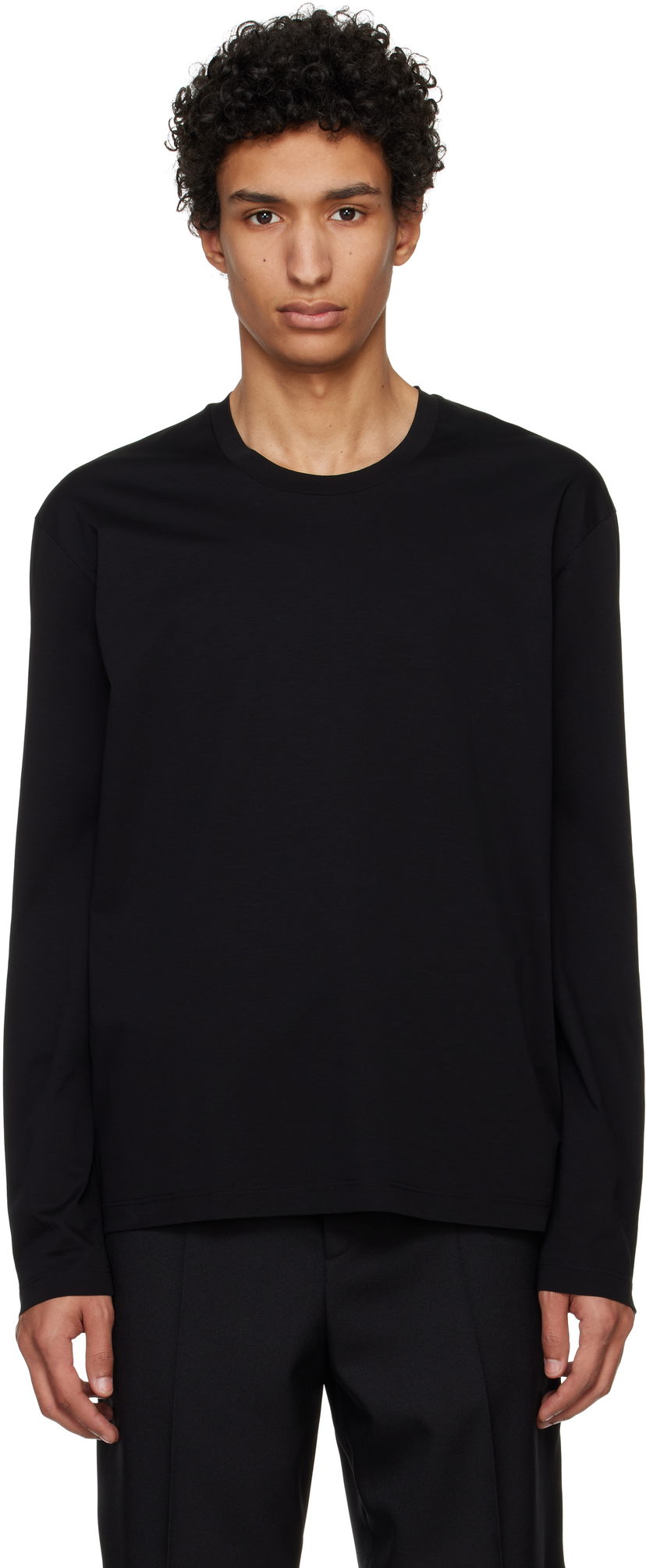 T-shirt Jil Sander Jil Sander Logo Flag Long Sleeve T-Shirt Svart | J22GC0201_J45051