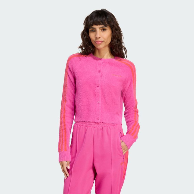 Sweater adidas Performance Fuzzy Knit Cardigan Rosa | JW3645