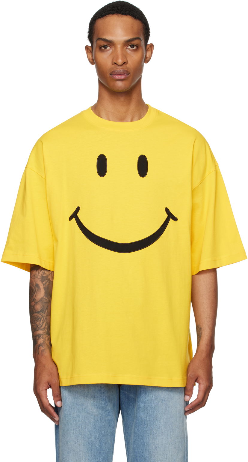 T-shirt Moschino Moschino Smiley® Organic Cotton T-Shirt Gul | 252ZZ072352411027