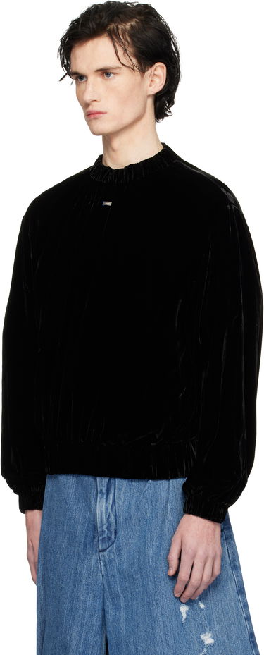 Sweatshirt ADER ERROR Velvet Relaxed Fit Sweatshirt Svart | BN01FWSW0101BK, 3