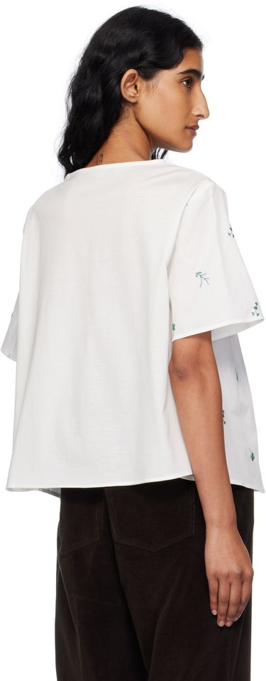 T-shirt Max Mara Weekend Max Mara Edita Floral Embroidered Top Vit | 2515941072600, 2