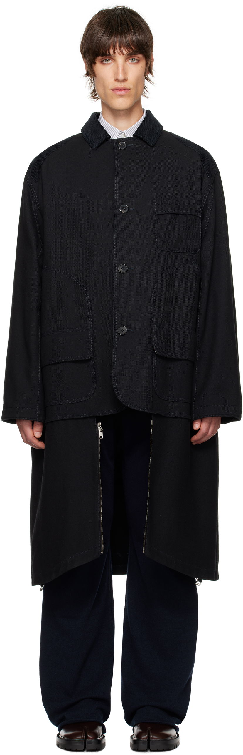 Rockar Maison Margiela Heavy Cotton Double Coat Svart | S51AA0352 S53229