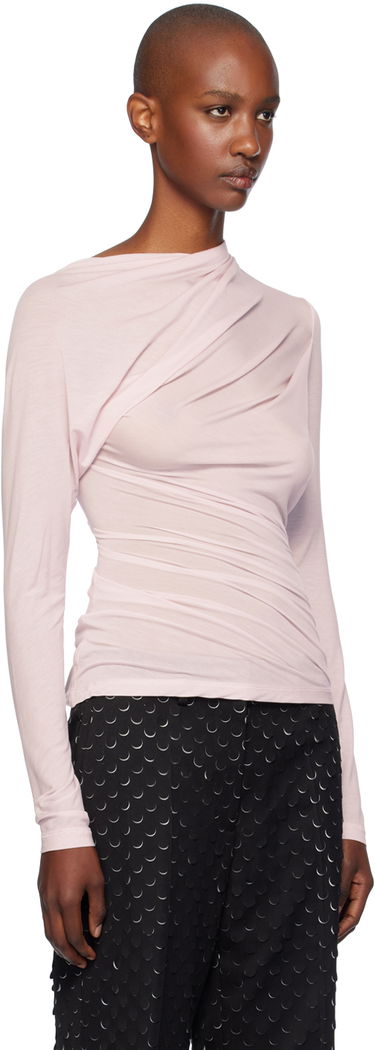 T-shirt Helmut Lang Helmut Lang Draped Long Sleeve Top Rosa | O07HW504, 1