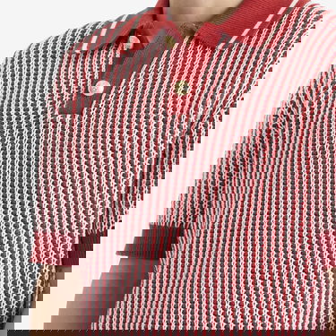 Polotröja Drôle de Monsieur Striped Knit Polo Shirt Röd | G-PO167-CO208-BR, 5