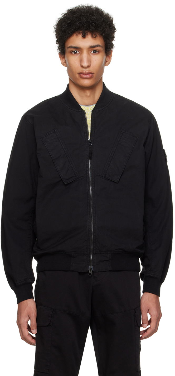Bomberjacka Stone Island Garment-Dyed Bomber Jacket Svart | 801542510