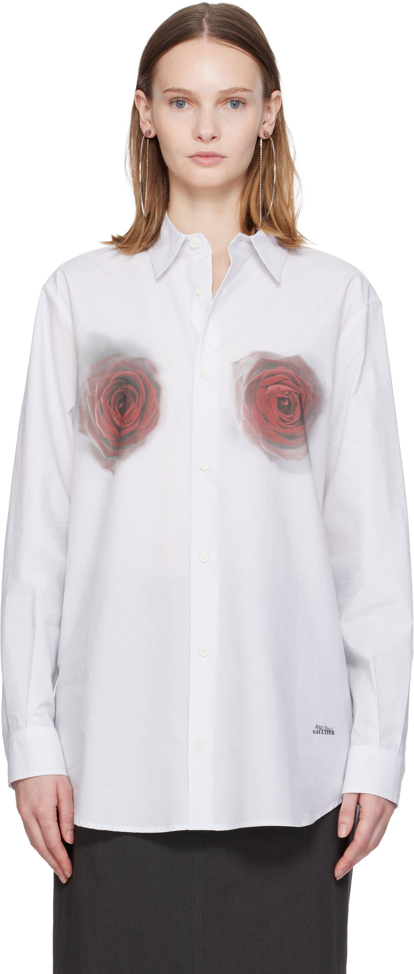 Skjorta Jean Paul Gaultier Long Sleeve Button-Up Shirt with 'The Blurry Roses Print' Flerfärgad | 25/04-U-ST039-C070-010230