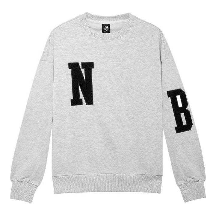 Sweatshirt New Balance Logo Letters Sweatshirt Grå | AMT23331-DLE, 0