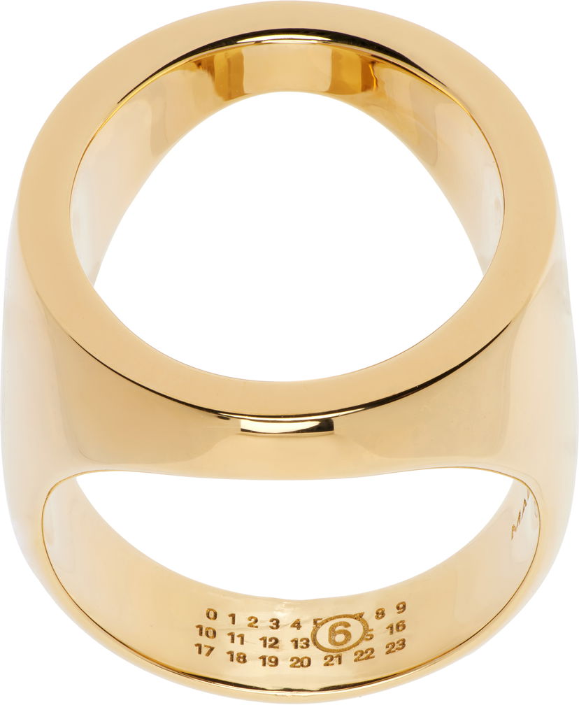 Ringa Maison Margiela MM6 Maison Margiela Gold Tone Open Ring Gul | SM7UQ0088 P7355