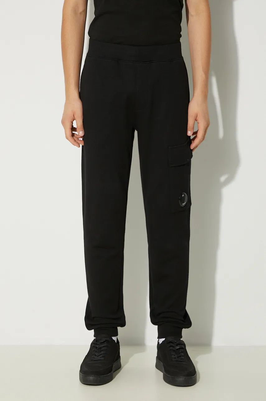 Träningsbyxor C.P. Company Diagonal Raised Fleece Cargo Sweatpants Svart | 17CMSP017A005086W, 0