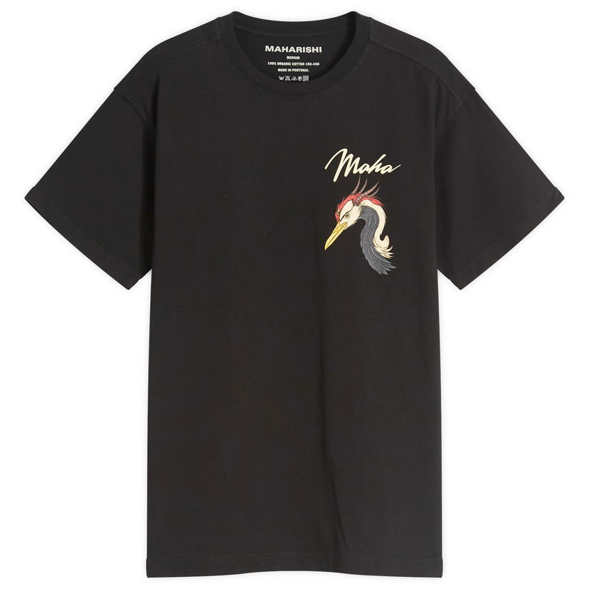 T-shirt Maharishi Year of the Crane Graphic Tee, Size Large Svart | 1580-BLK