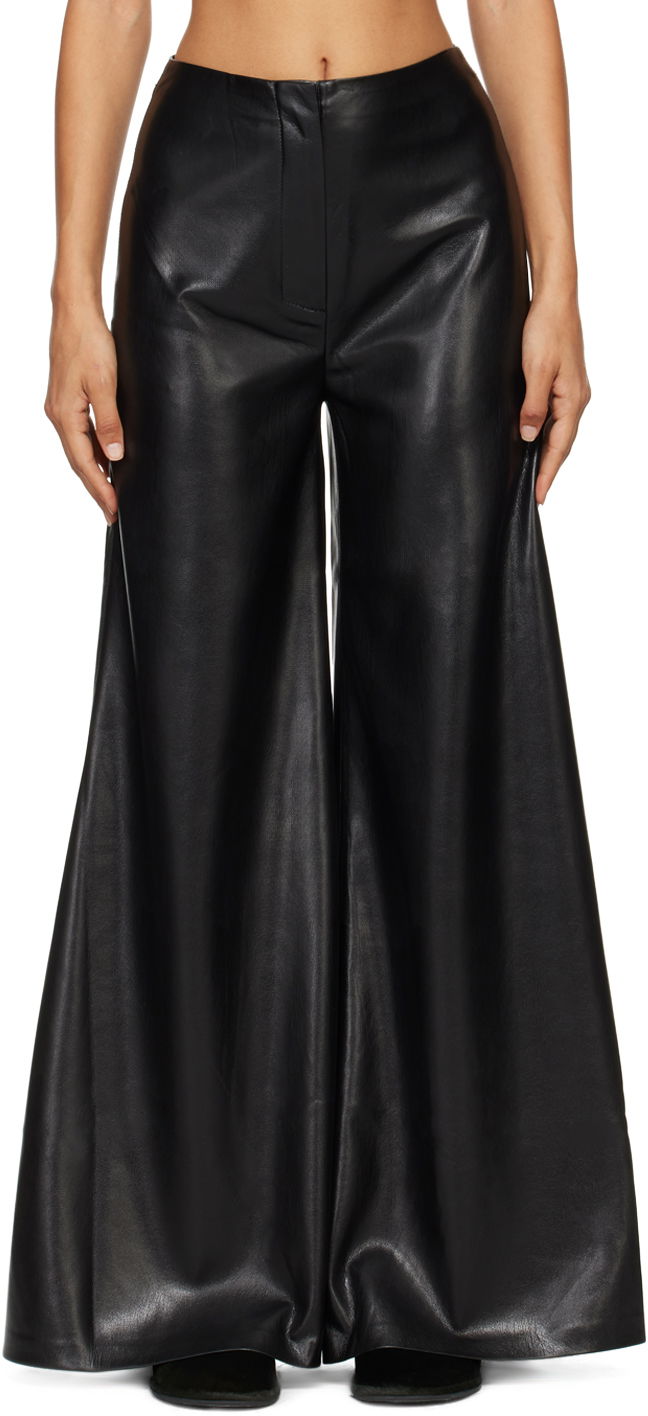Byxor Nanushka Black Wiraag Vegan Leather Trousers Svart | NW24PFOW10351
