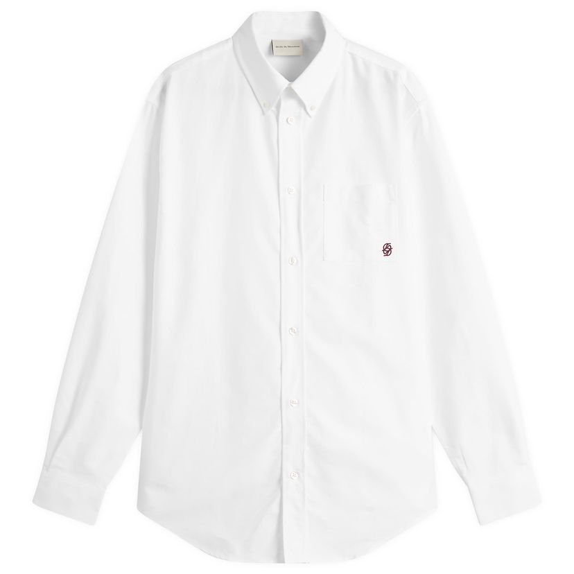 Skjorta Drôle de Monsieur Oxford Cotton Shirt, Size Large Vit | H-SH240-CO225-WT