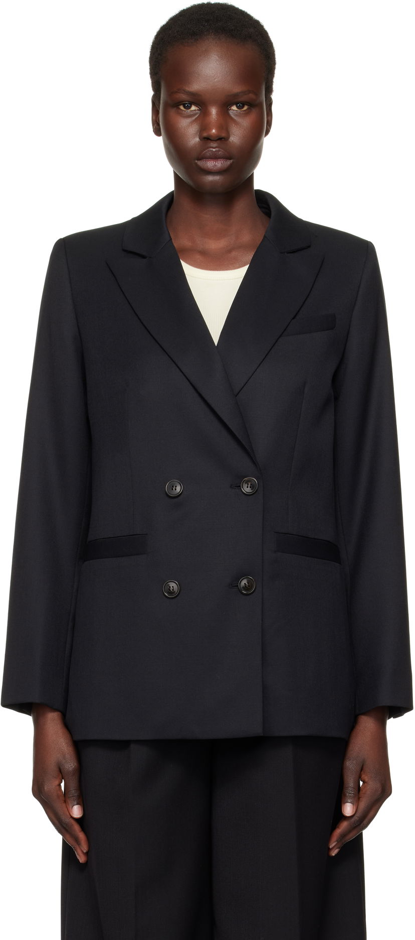 Rockar A.P.C. A.P.C. Lucy Double-Breasted Blazer Svart | WOAPO-F03212