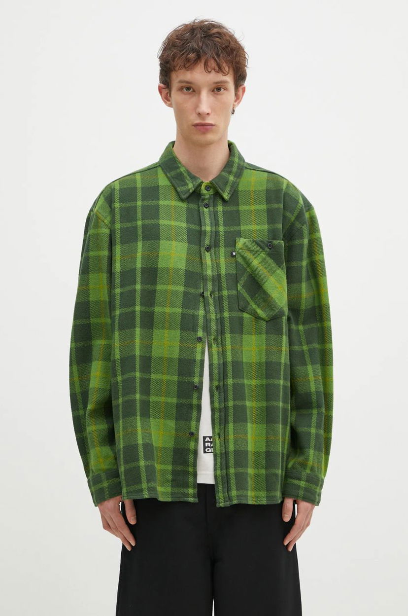 Skjorta WOOD WOOD Wood Wood Day Heavy Flannel Shirt Relaxed Fit Grön | 10325302.5167