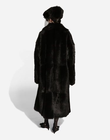 Rockar Dolce & Gabbana Single-breasted Shearling Coat Svart | F0W2DFFUP9BN0000, 3