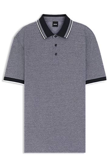 Polotröja BOSS BOSS Oxford Cotton Pique Polo Shirt with Logo Grå | 50521116