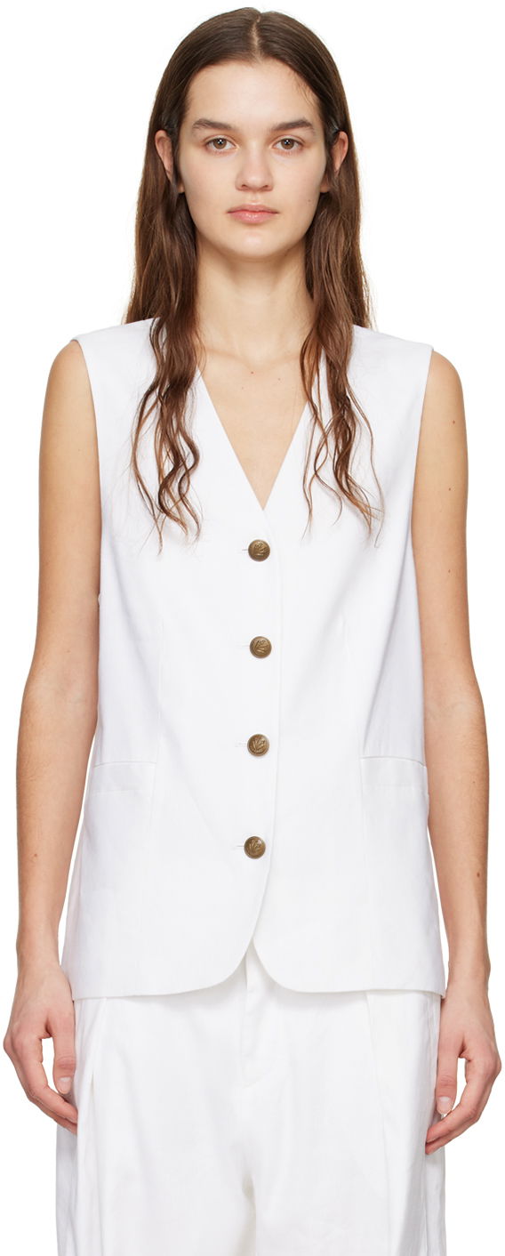 Väst rag & bone Buttoned Vest Vit | WAW24S40207520