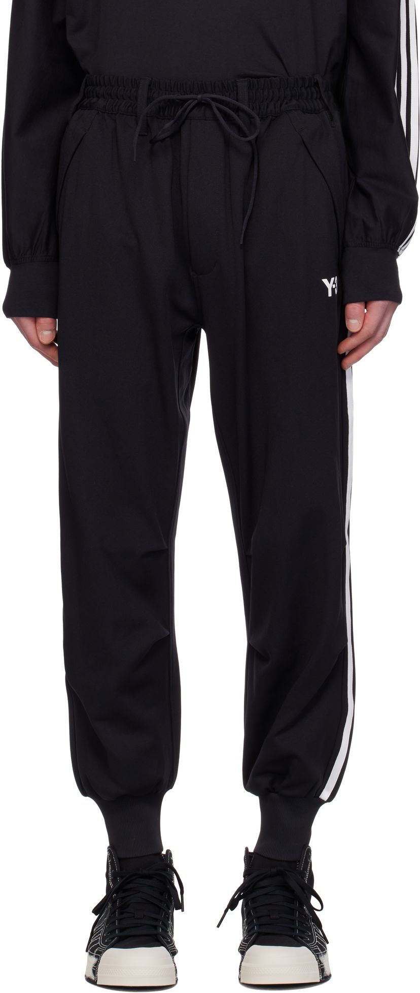Träningsbyxor Y-3 Y-3 3 Stripes Cuff Sweatpants Svart | JN7034
