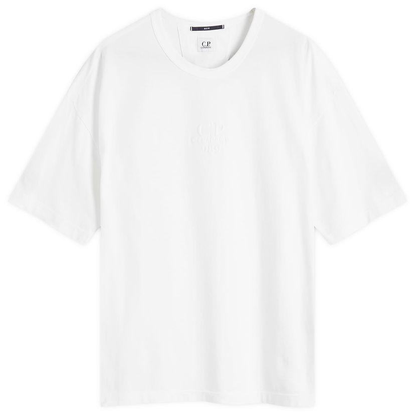 T-shirt C.P. Company 20/1 Logo T-Shirt Vit | CMTS181A-005697G-103