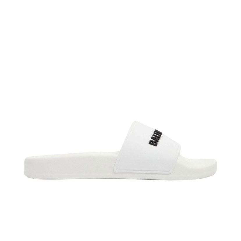 Sneakers och skor Balenciaga Pool Slides White Black 3D Logo (W) Vit | 565547 W1S83 9034