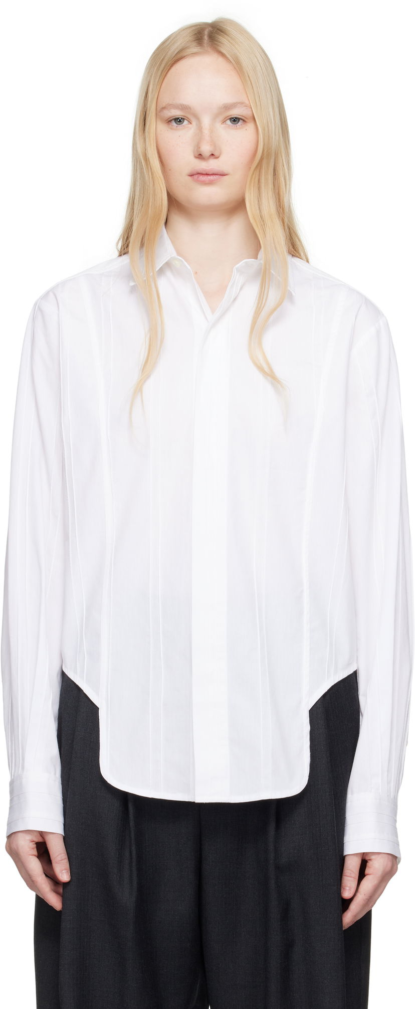 Skjorta ADER ERROR ADER error Product. 54 Pleated Shirt Vit | BO01SSSH0103WH
