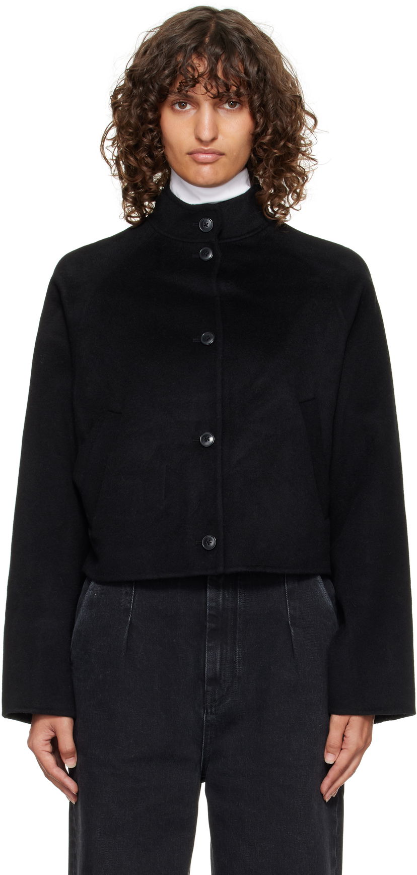 Jacka Loulou de Saison Loulou de Saison Nyma Cropped Wool Jacket Svart | NYMA