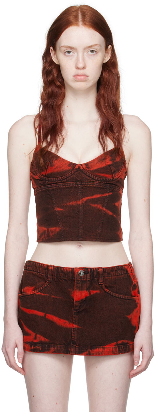Kjol Miaou Miaou Kiko Denim Tank Top Röd | 7075RWDRED
