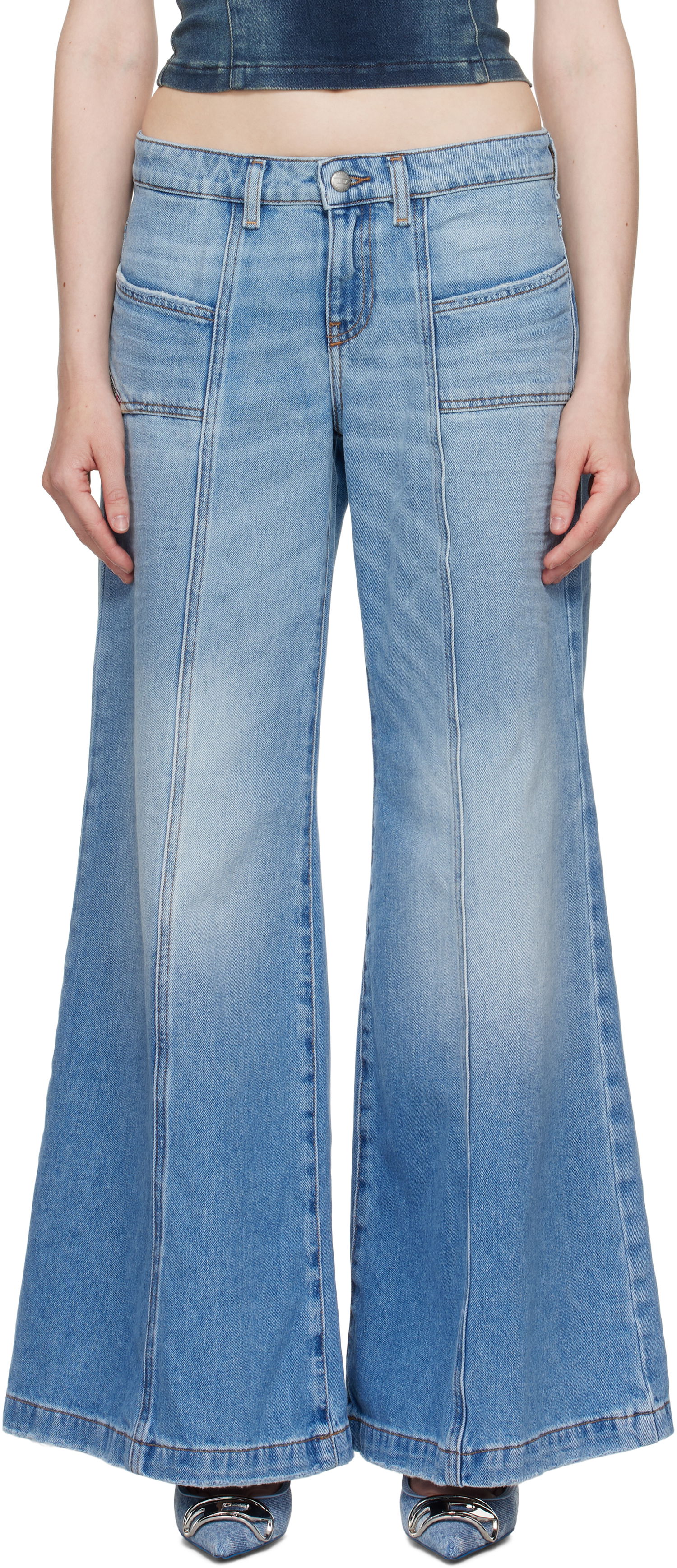 Jeans Diesel D-Akii Flare Jeans Blå | A12808 0CLBA, 0